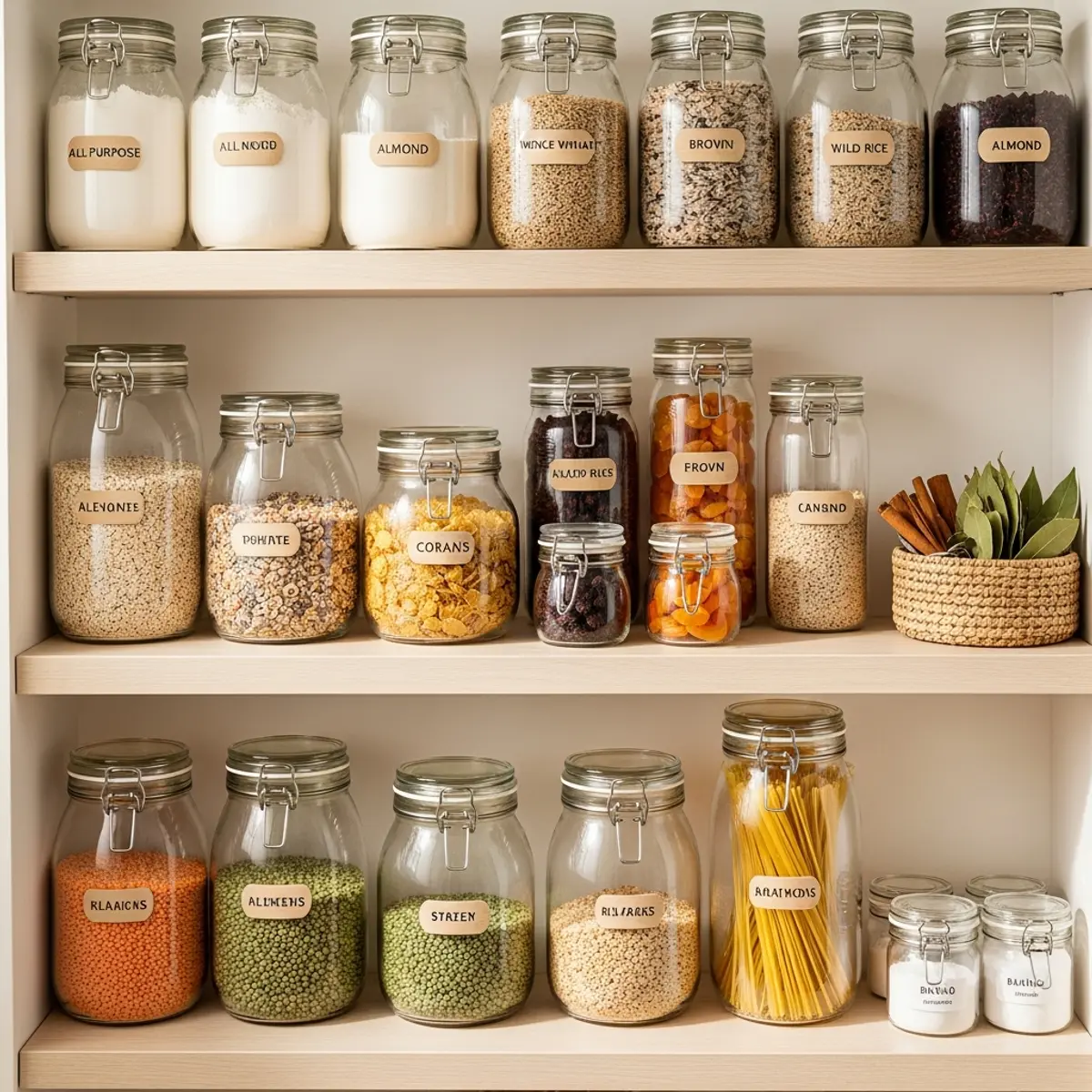 Bocaux hermetiques en verre pour stocker les denrees et prevenir les mites alimentaires