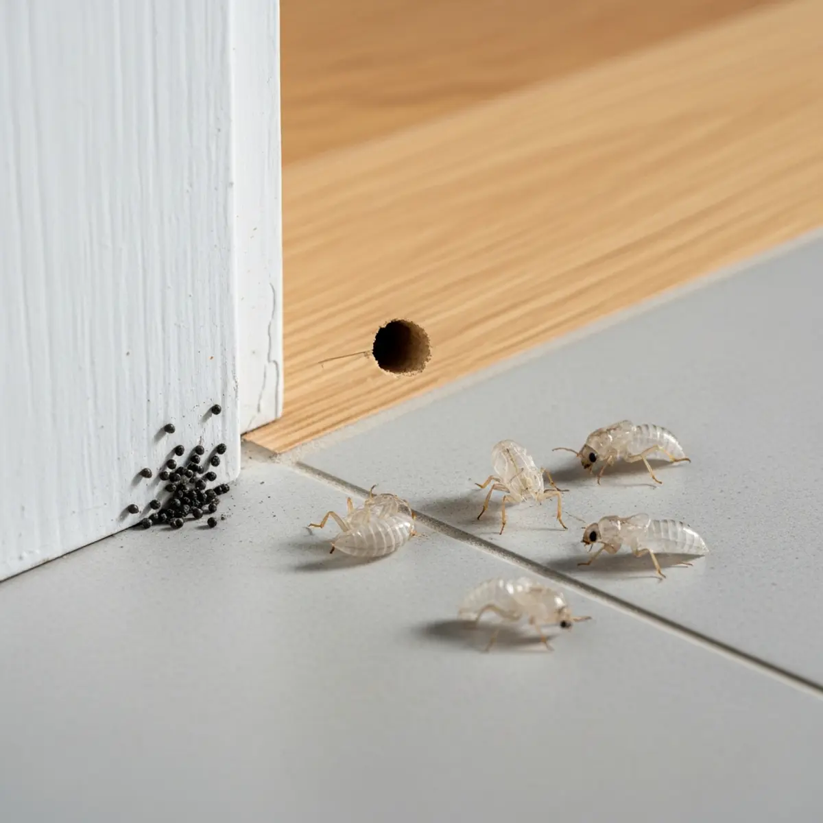 Signes discrets de présence d'insectes nuisibles dans une maison